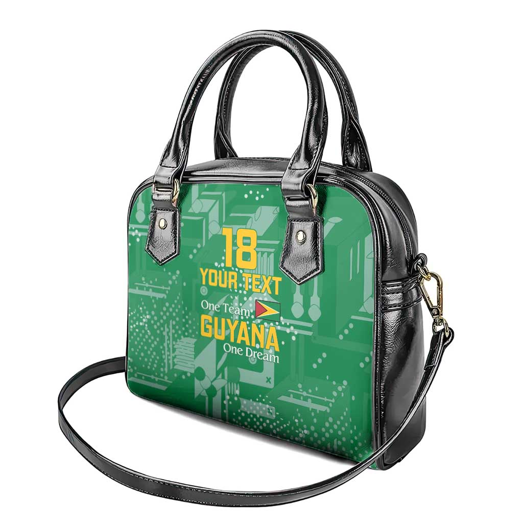 One Team One Game Guyana Football Custom Shoulder Handbag Pride Of Guyana Green Version - African Pride