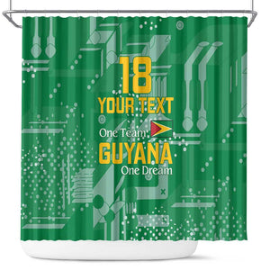 One Team One Game Guyana Football Custom Shower Curtain Pride Of Guyana Green Version - African Pride