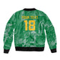 One Team One Game Guyana Football Custom Sleeve Zip Bomber Jacket Pride Of Guyana Green Version - African Pride