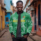 One Team One Game Guyana Football Custom Sleeve Zip Bomber Jacket Pride Of Guyana Green Version - African Pride