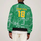 One Team One Game Guyana Football Custom Sleeve Zip Bomber Jacket Pride Of Guyana Green Version - African Pride