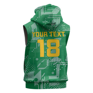 One Team One Game Guyana Football Custom Sleeveless Hoodie Pride Of Guyana Green Version - African Pride