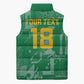 One Team One Game Guyana Football Custom Sleeveless Puffer Jacket Pride Of Guyana Green Version