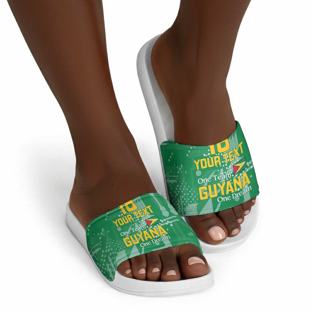 One Team One Game Guyana Football Custom Slide Sandals Pride Of Guyana Green Version