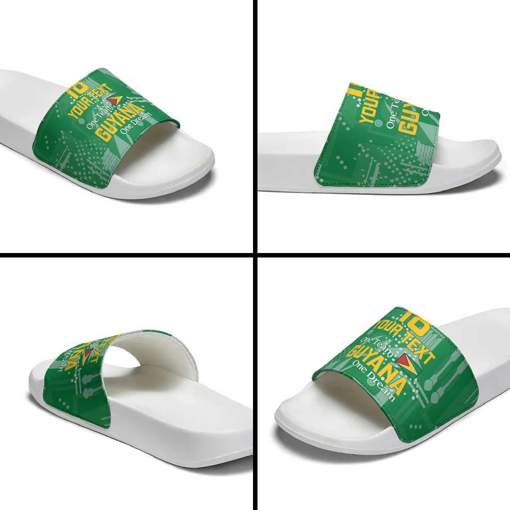 One Team One Game Guyana Football Custom Slide Sandals Pride Of Guyana Green Version