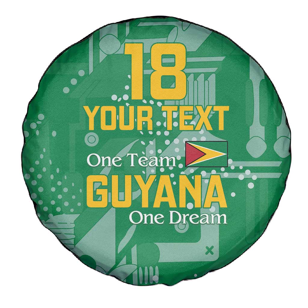One Team One Game Guyana Football Custom Spare Tire Cover Pride Of Guyana Green Version - African Pride