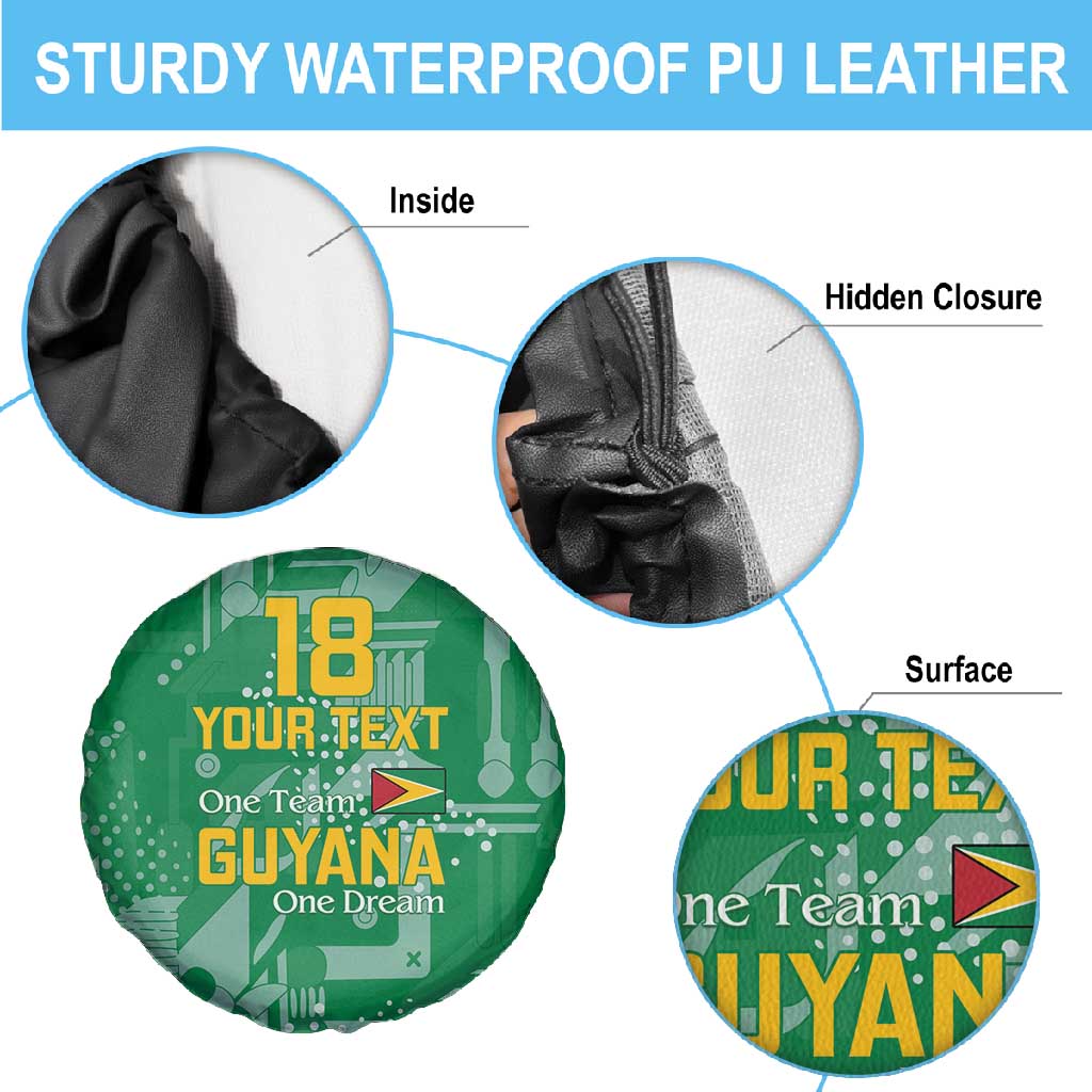 One Team One Game Guyana Football Custom Spare Tire Cover Pride Of Guyana Green Version - African Pride