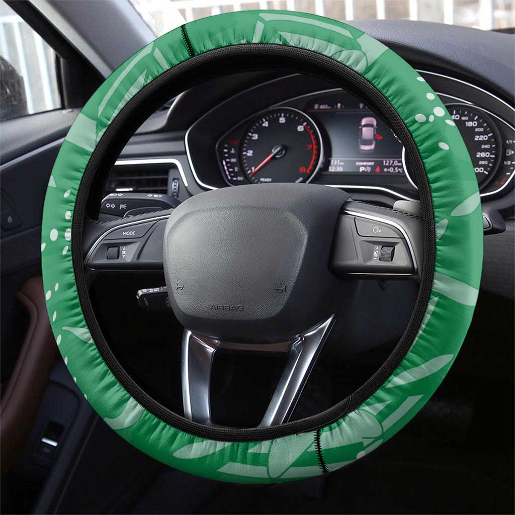 One Team One Game Guyana Football Steering Wheel Cover Pride Of Guyana Green Version - African Pride