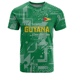One Team One Game Guyana Football Custom T shirt Pride Of Guyana Green Version - African Pride