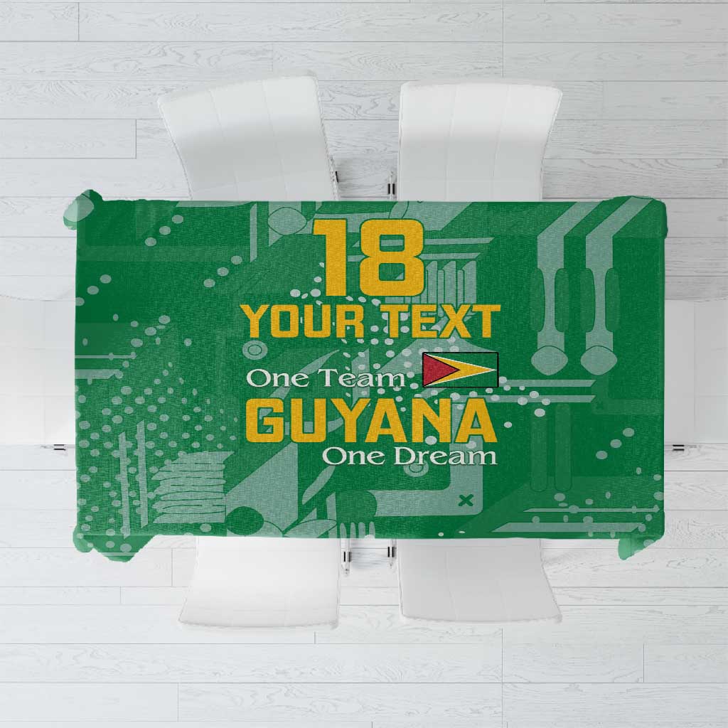 One Team One Game Guyana Football Custom Tablecloth Pride Of Guyana Green Version - African Pride