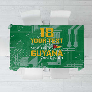 One Team One Game Guyana Football Custom Tablecloth Pride Of Guyana Green Version - African Pride
