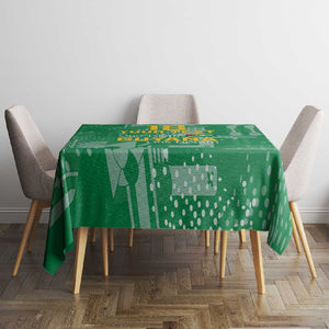 One Team One Game Guyana Football Custom Tablecloth Pride Of Guyana Green Version - African Pride