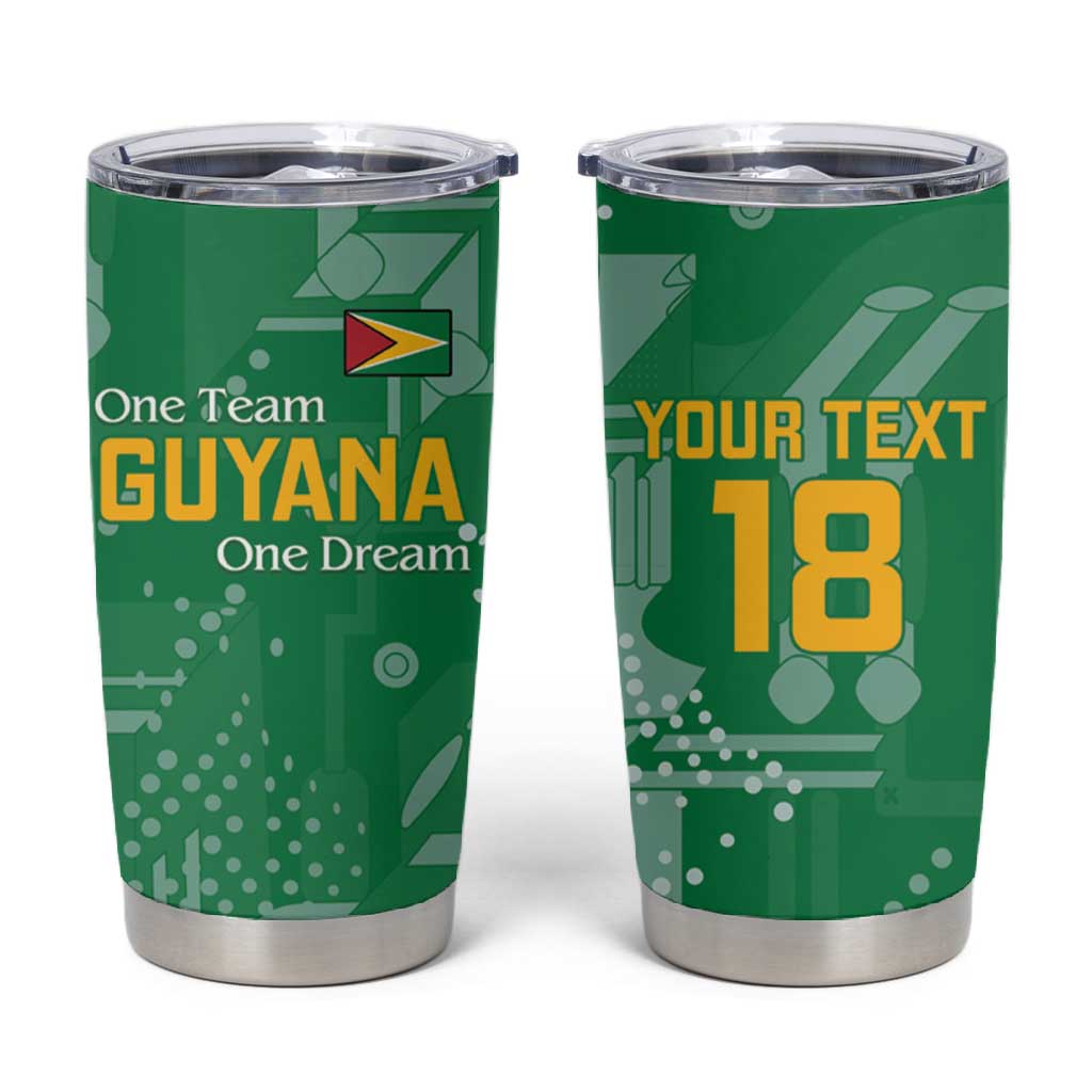 One Team One Game Guyana Football Custom Tumbler Cup Pride Of Guyana Green Version - African Pride