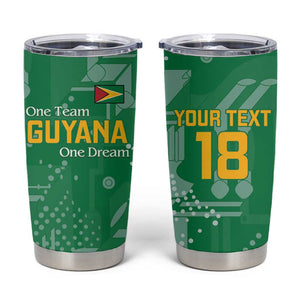 One Team One Game Guyana Football Custom Tumbler Cup Pride Of Guyana Green Version - African Pride