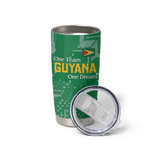 One Team One Game Guyana Football Custom Tumbler Cup Pride Of Guyana Green Version - African Pride