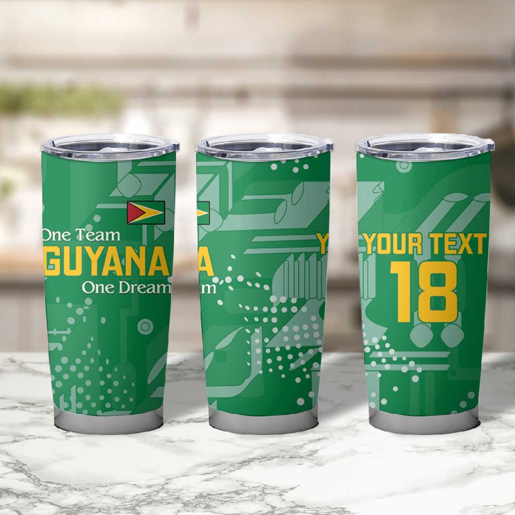 One Team One Game Guyana Football Custom Tumbler Cup Pride Of Guyana Green Version - African Pride