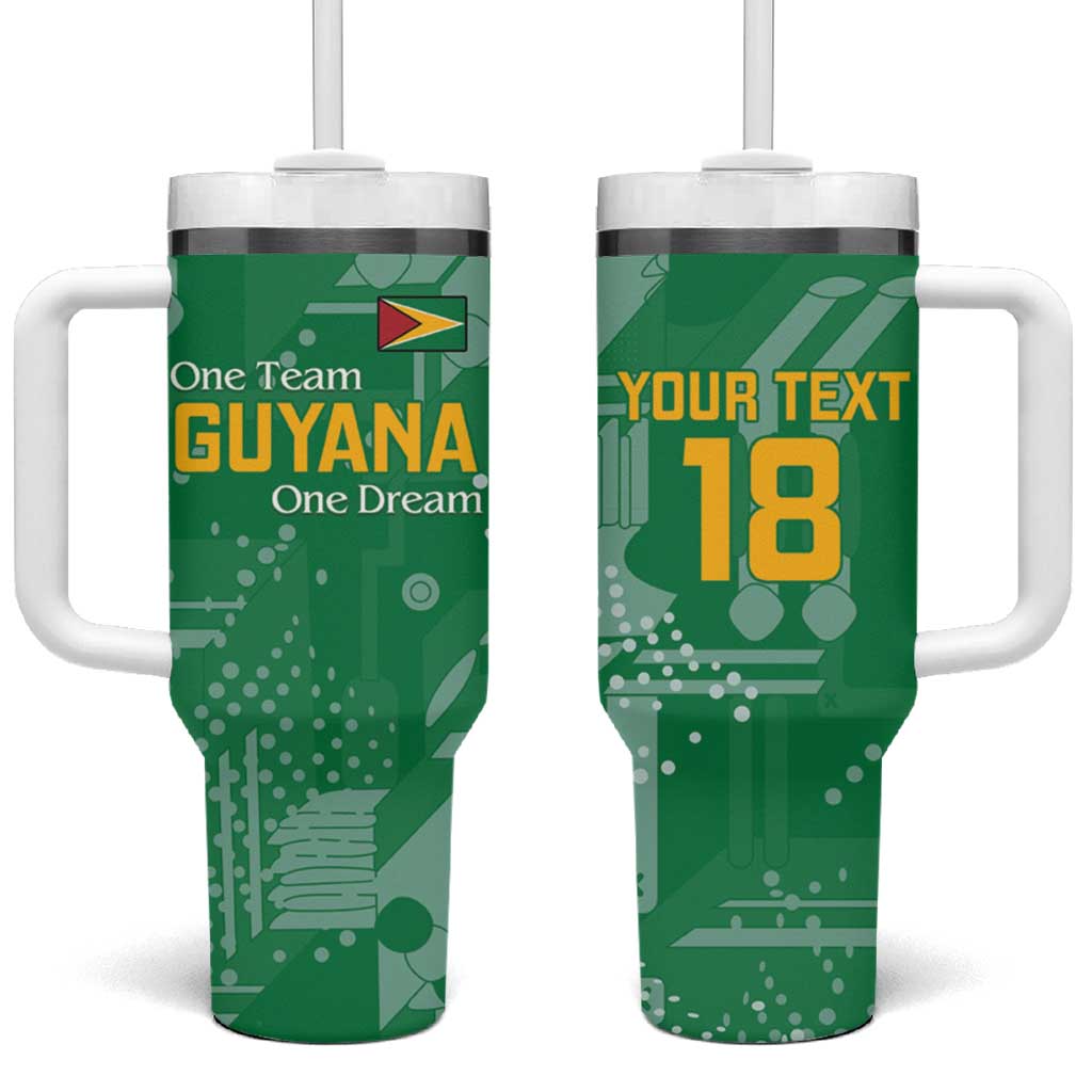 One Team One Game Guyana Football Custom Tumbler With Handle Pride Of Guyana Green Version - African Pride