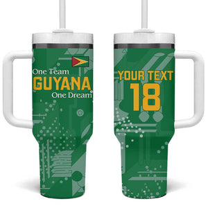 One Team One Game Guyana Football Custom Tumbler With Handle Pride Of Guyana Green Version - African Pride
