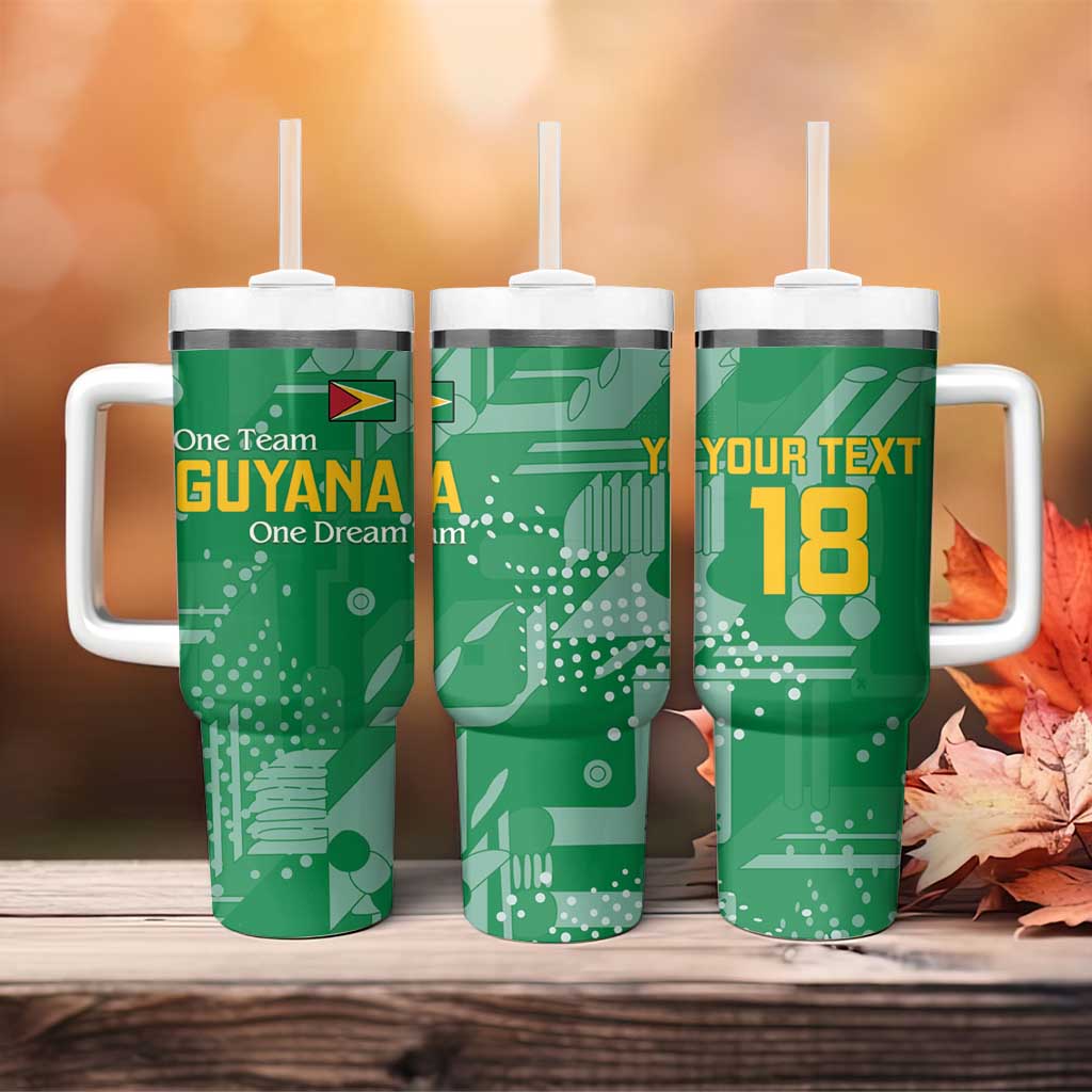 One Team One Game Guyana Football Custom Tumbler With Handle Pride Of Guyana Green Version - African Pride