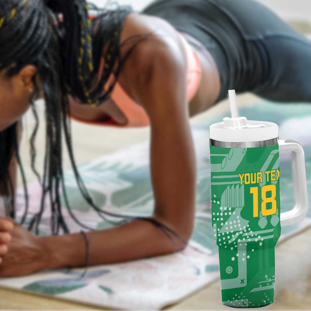 One Team One Game Guyana Football Custom Tumbler With Handle Pride Of Guyana Green Version - African Pride