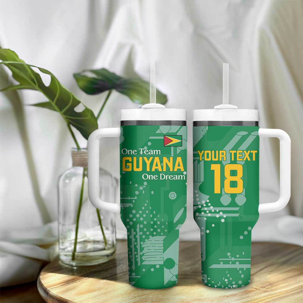 One Team One Game Guyana Football Custom Tumbler With Handle Pride Of Guyana Green Version - African Pride