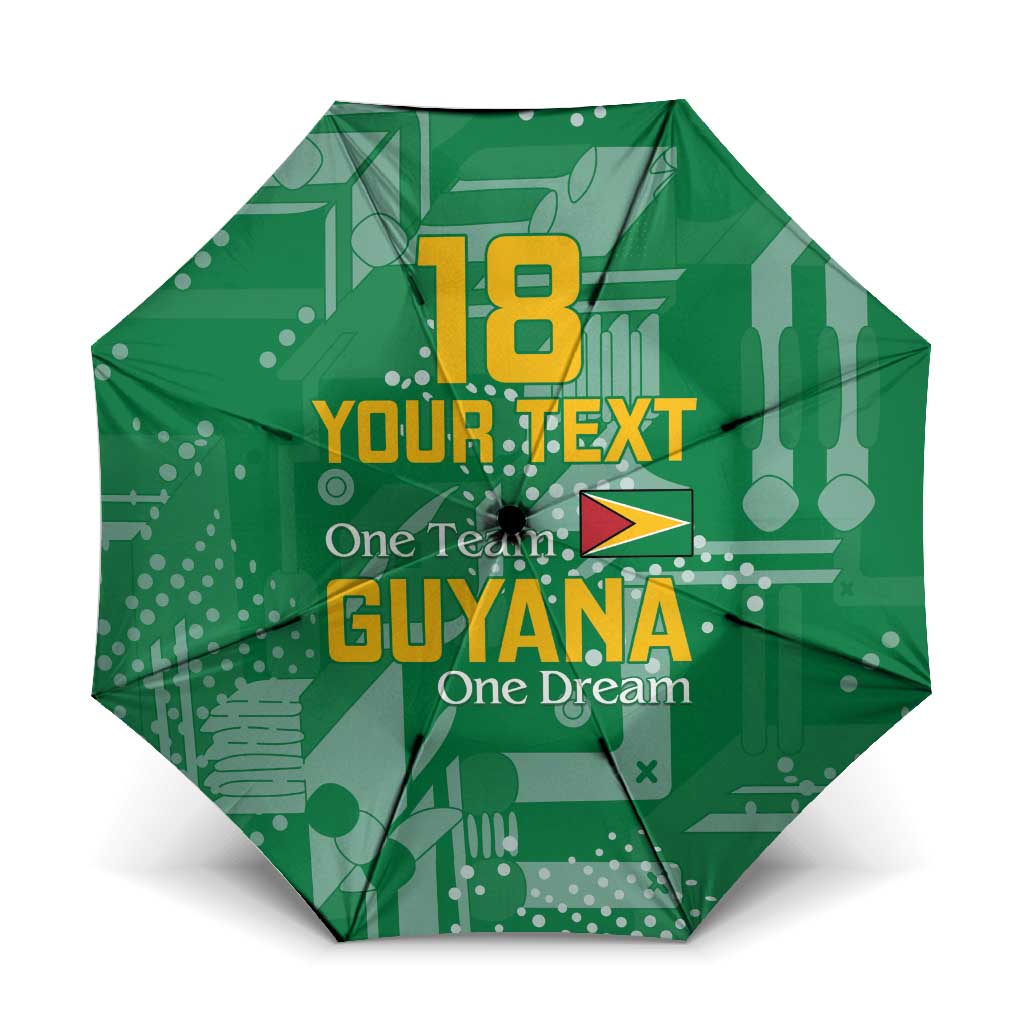 One Team One Game Guyana Football Custom Umbrella Pride Of Guyana Green Version