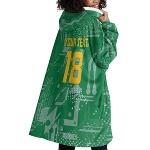 One Team One Game Guyana Football Custom Wearable Blanket Hoodie Pride Of Guyana Green Version - African Pride