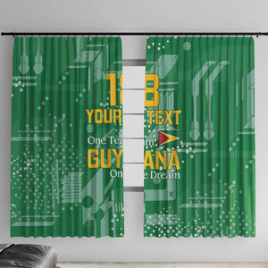 One Team One Game Guyana Football Custom Window Curtain Pride Of Guyana Green Version - African Pride