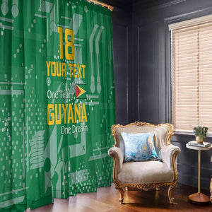 One Team One Game Guyana Football Custom Window Curtain Pride Of Guyana Green Version - African Pride