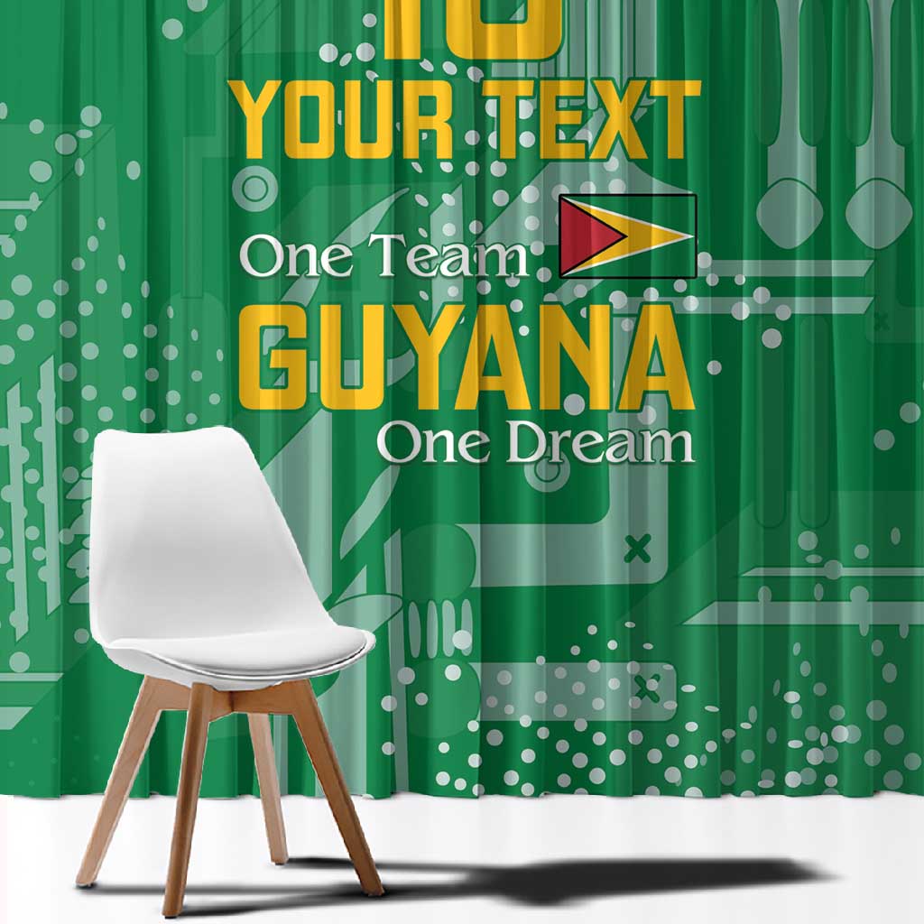 One Team One Game Guyana Football Custom Window Curtain Pride Of Guyana Green Version - African Pride