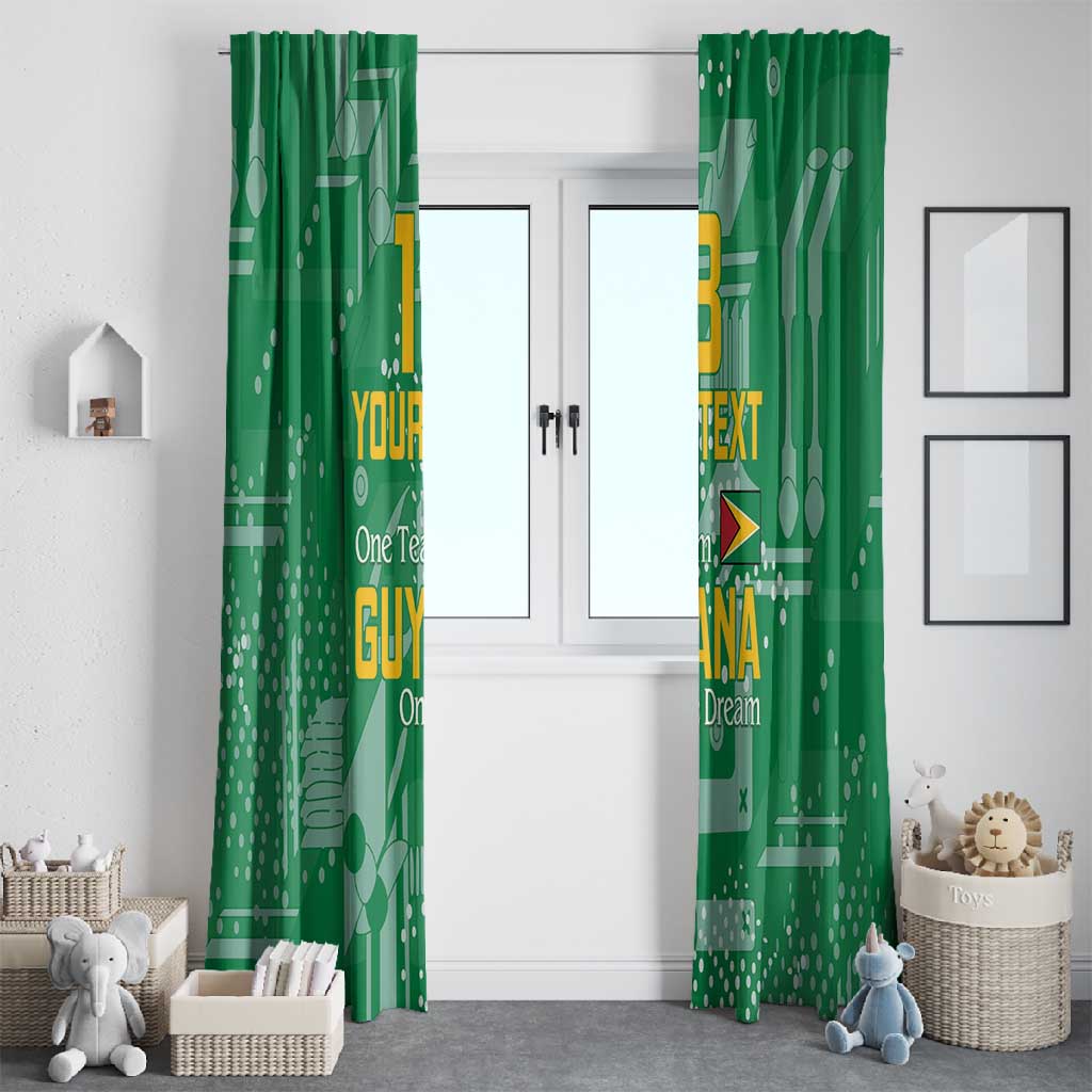 One Team One Game Guyana Football Custom Window Curtain Pride Of Guyana Green Version - African Pride