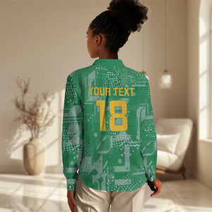 One Team One Game Guyana Football Custom Women Casual Shirt Pride Of Guyana Green Version - African Pride