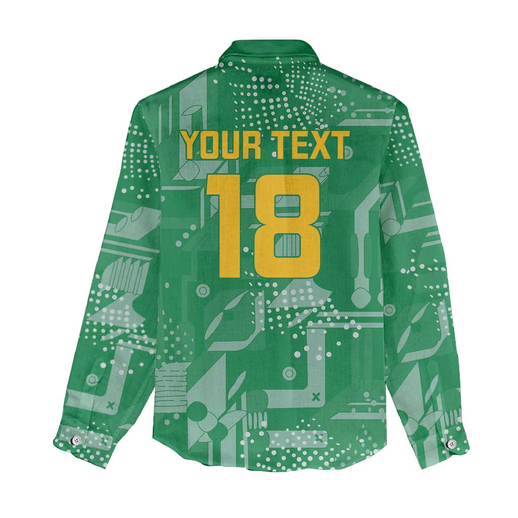 One Team One Game Guyana Football Custom Women Casual Shirt Pride Of Guyana Green Version - African Pride