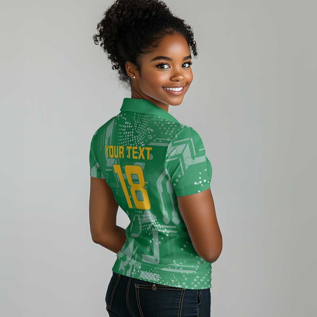 One Team One Game Guyana Football Custom Women Polo Shirt Pride Of Guyana Green Version - African Pride