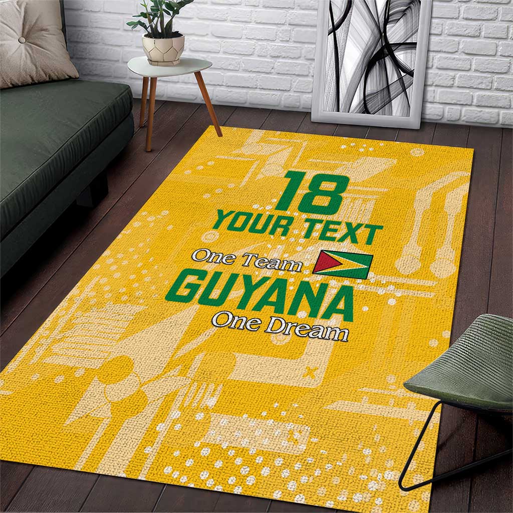 One Team One Game Guyana Football Custom Area Rug Pride Of Guyana Green Version - African Pride