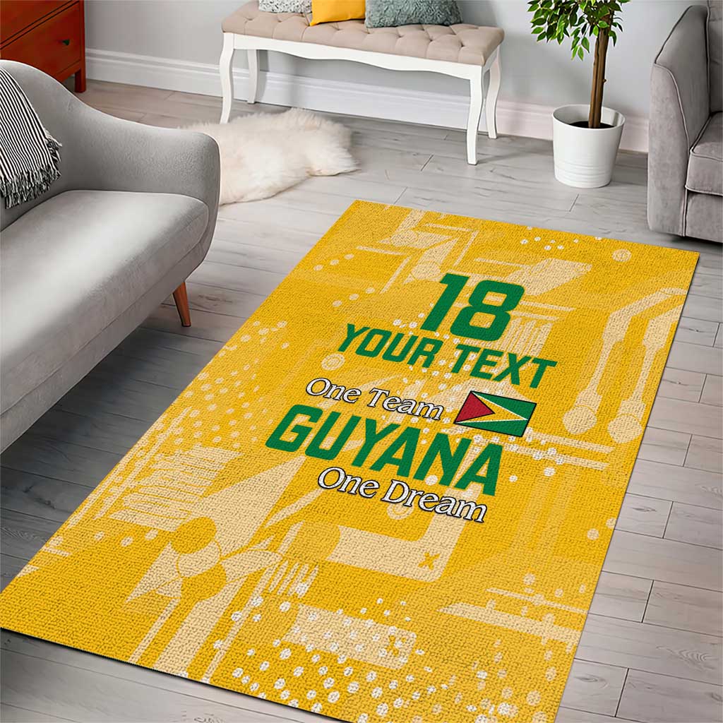 One Team One Game Guyana Football Custom Area Rug Pride Of Guyana Green Version - African Pride
