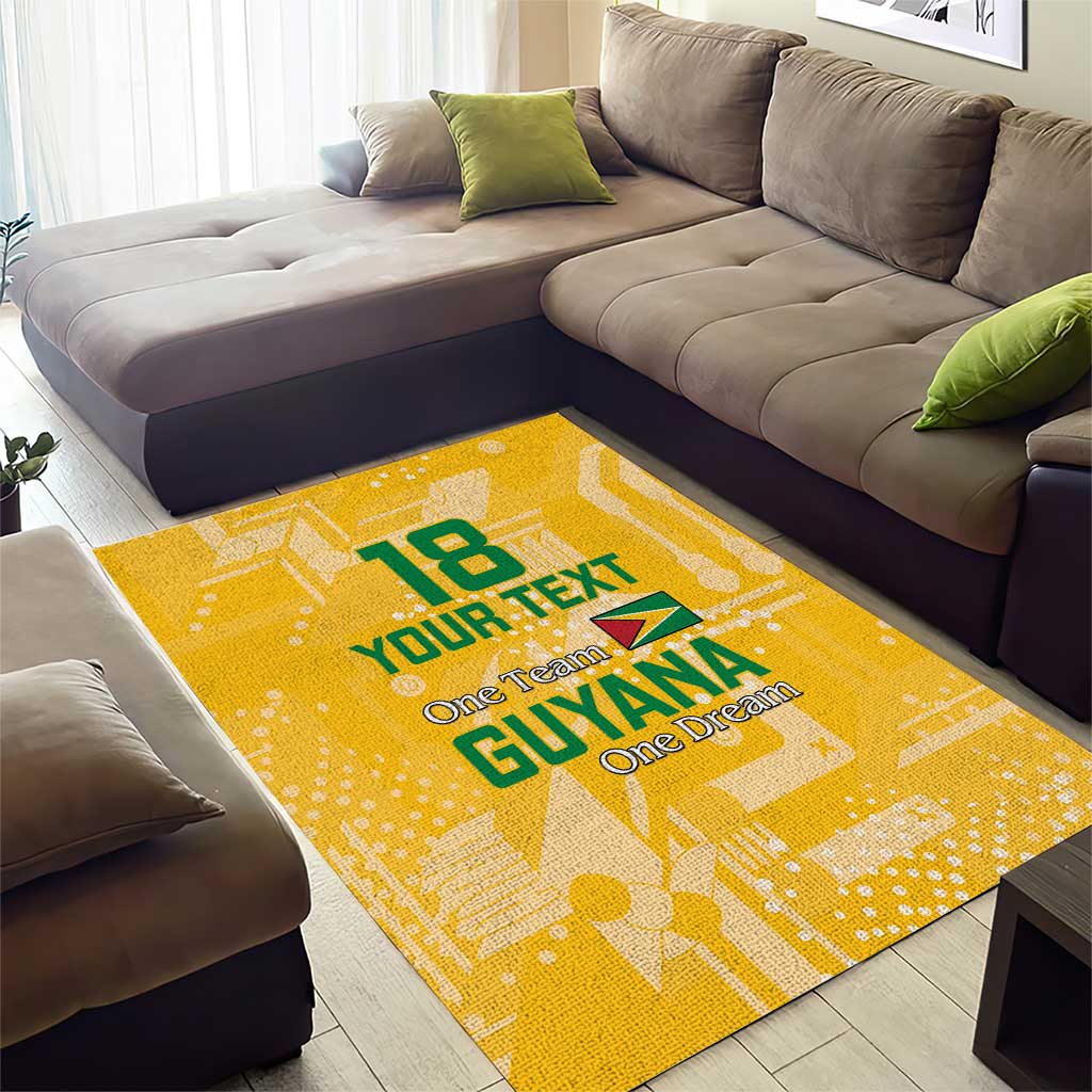 One Team One Game Guyana Football Custom Area Rug Pride Of Guyana Green Version - African Pride