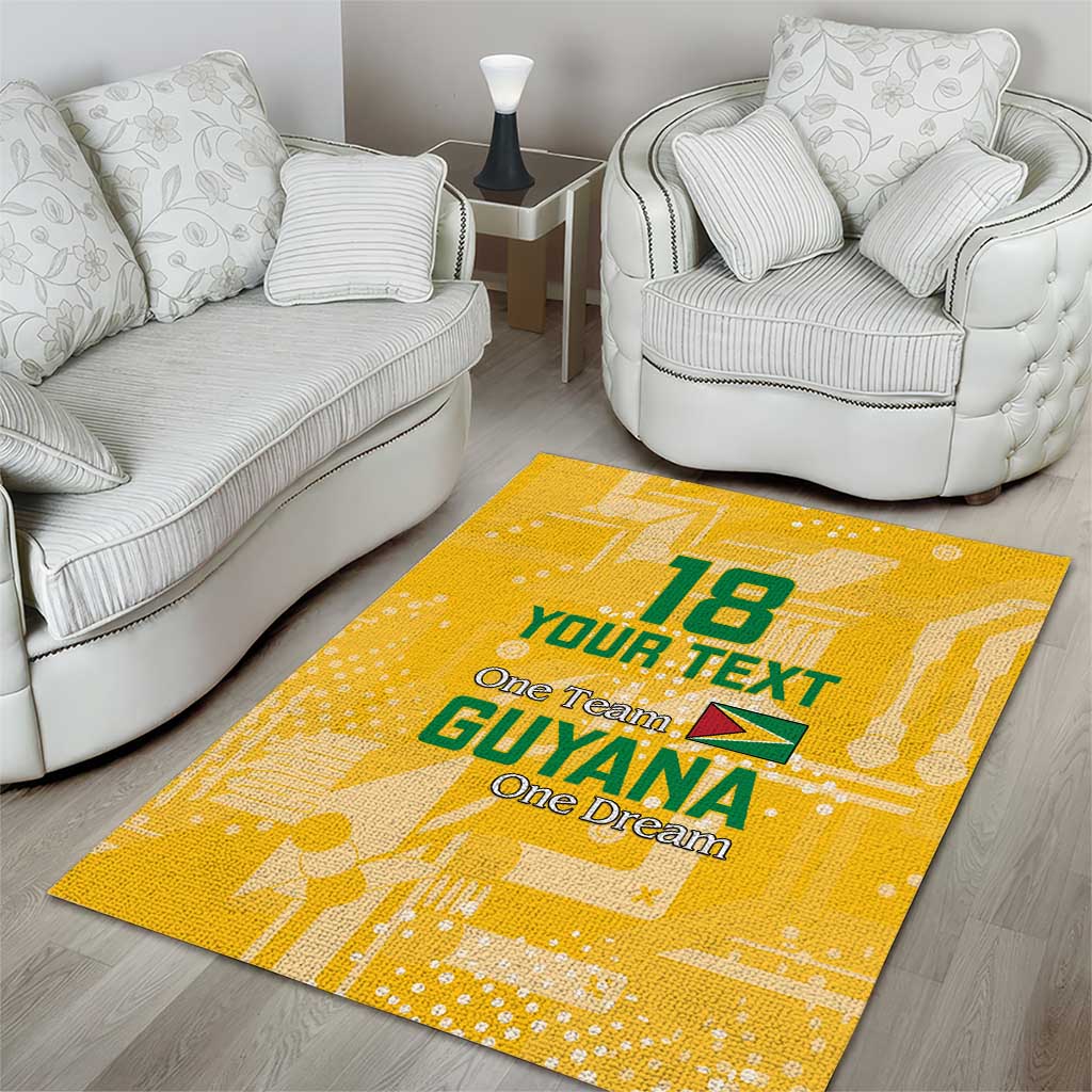 One Team One Game Guyana Football Custom Area Rug Pride Of Guyana Green Version - African Pride