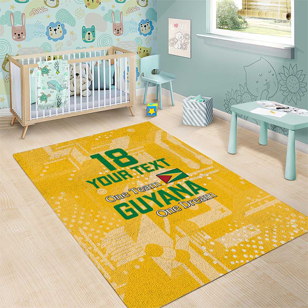 One Team One Game Guyana Football Custom Area Rug Pride Of Guyana Green Version - African Pride