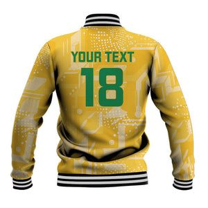 One Team One Game Guyana Football Custom Baseball Jacket Pride Of Guyana Green Version - African Pride