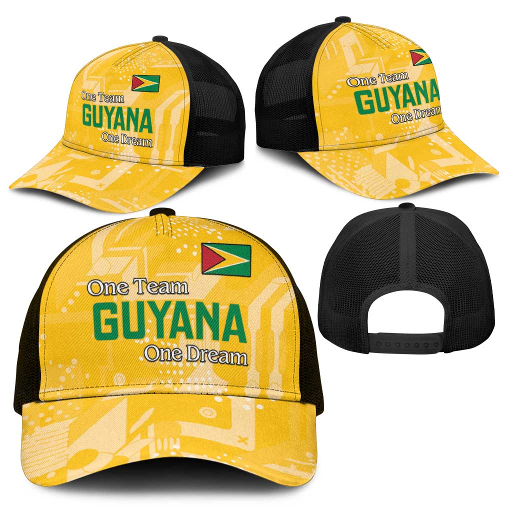 One Team One Game Guyana Baseball Net Cap Pride Of Guyana Green Version - African Pride