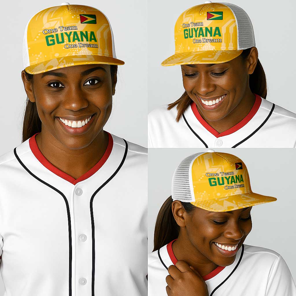 One Team One Game Guyana Baseball Net Cap Pride Of Guyana Green Version - African Pride