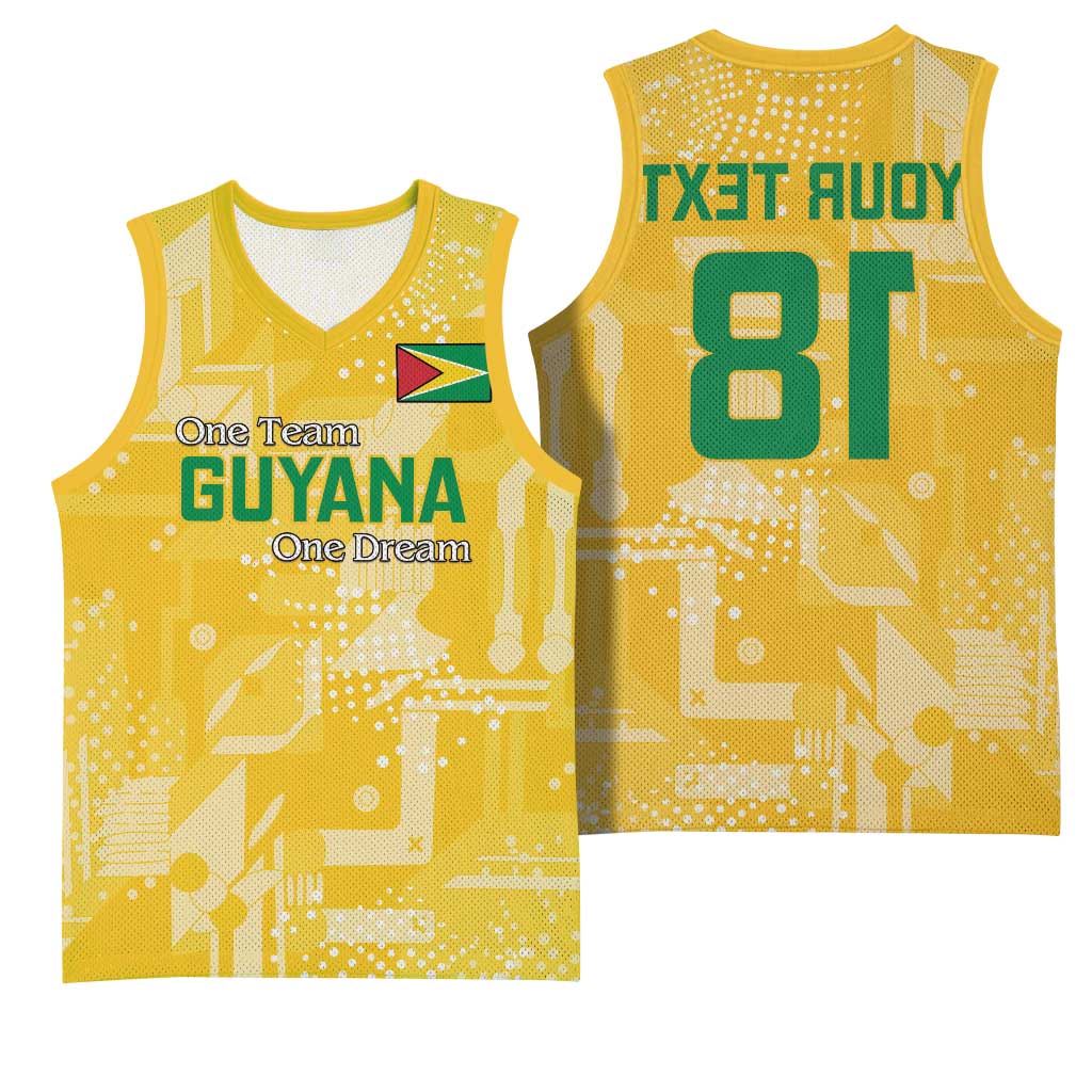 One Team One Game Guyana Football Custom Basketball Jersey Pride Of Guyana Green Version - African Pride