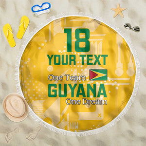 One Team One Game Guyana Football Custom Beach Blanket Pride Of Guyana Green Version - African Pride