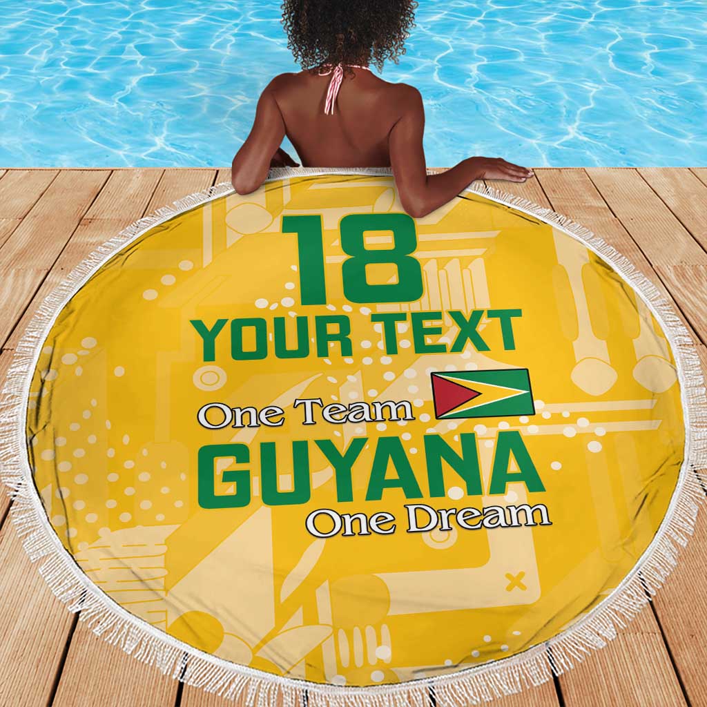 One Team One Game Guyana Football Custom Beach Blanket Pride Of Guyana Green Version - African Pride