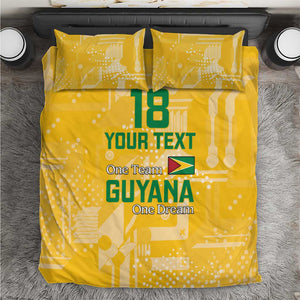 One Team One Game Guyana Football Custom Bedding Set Pride Of Guyana Green Version - African Pride