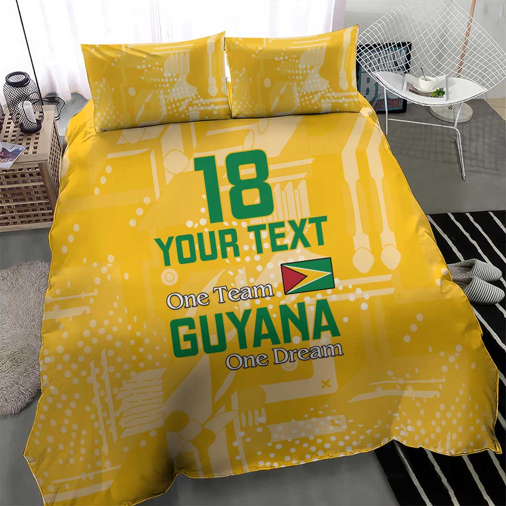 One Team One Game Guyana Football Custom Bedding Set Pride Of Guyana Green Version - African Pride