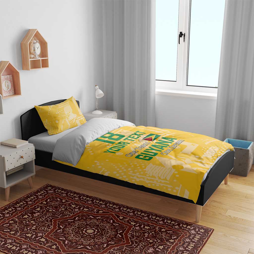 One Team One Game Guyana Football Custom Bedding Set Pride Of Guyana Green Version - African Pride