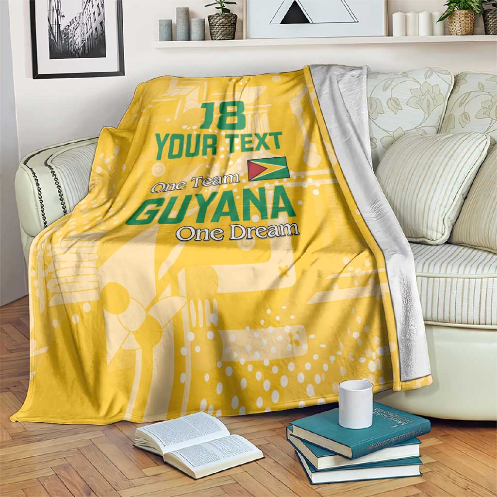 One Team One Game Guyana Football Custom Blanket Pride Of Guyana Green Version - African Pride