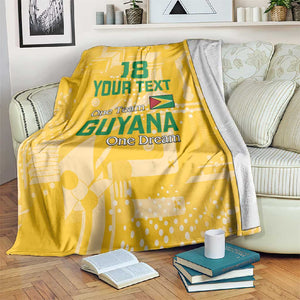 One Team One Game Guyana Football Custom Blanket Pride Of Guyana Green Version - African Pride